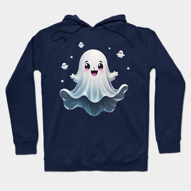 Cute ghost floating. Halloween ghost cartoon Hoodie by Salasala